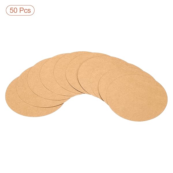 PATIKIL 3.9-inch Round Cardboard Paper, 50 Pcs Blank Disc Circles Slices for Party Decorations DIY Craft Arts Drawing Painting Writing, Brown - Image 3
