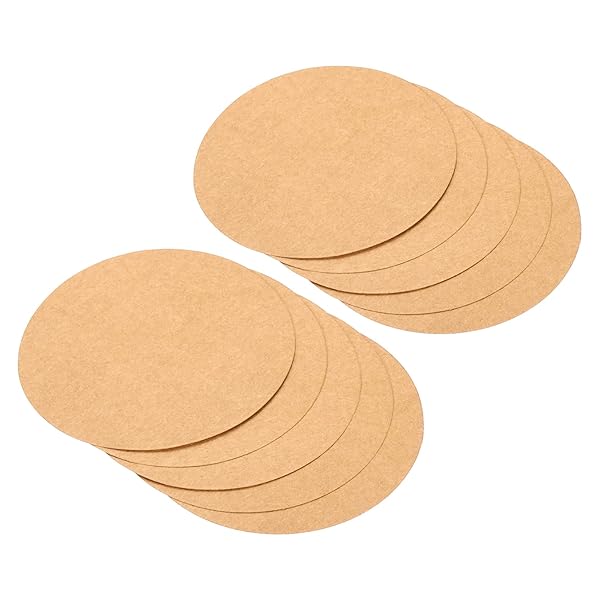PATIKIL PATIKIL 3.9-inch Round Cardboard Paper, 50 Pcs Blank Disc Circles Slices for Party Decorations DIY Craft Arts Drawing Painting Writing, Brown