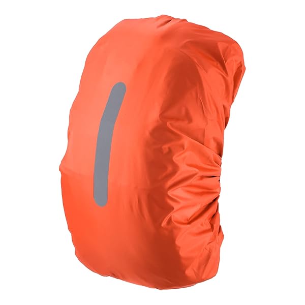 PATIKIL 55-65L Waterproof Backpack Rain Cover, Non-Slip Backpack Cover with Vertical Reflective Strap Stay Dry for Hiking, Camping, Hunting, L, Orange