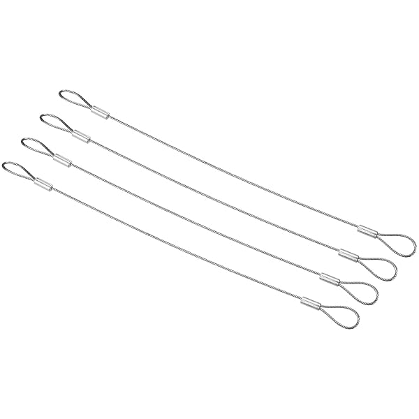 PATIKIL 8 Inch Safety Security Cable Wire, 4 Pack Stainless Steel 20cmx1.2mm Stage Lights Rope with Double Loop for DJ Lighting Luggage Lock