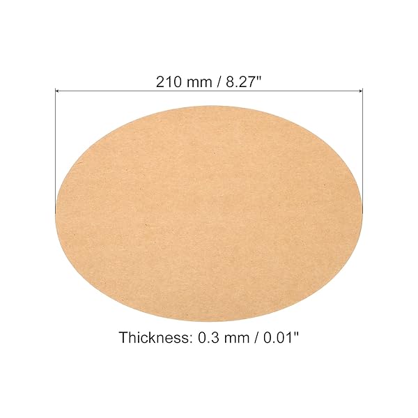 PATIKIL 8.3-inch Round Cardboard Paper, 50 Pcs Blank Disc Circles Slices for Party Decorations DIY Craft Arts Drawing Painting Writing, Brown - Image 2