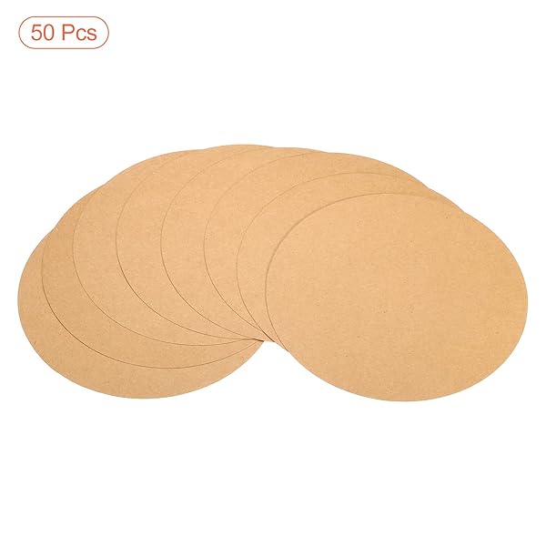 PATIKIL 8.3-inch Round Cardboard Paper, 50 Pcs Blank Disc Circles Slices for Party Decorations DIY Craft Arts Drawing Painting Writing, Brown - Image 3