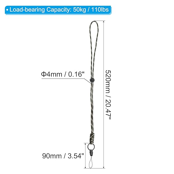 PATIKIL Badge Lanyard 20 Inch, 2 Pack Necklace Keychain Cord Metal Clasp Hook Ring Strap for Keys Whistle ID Card Badge Holder, Camo Green - Image 2