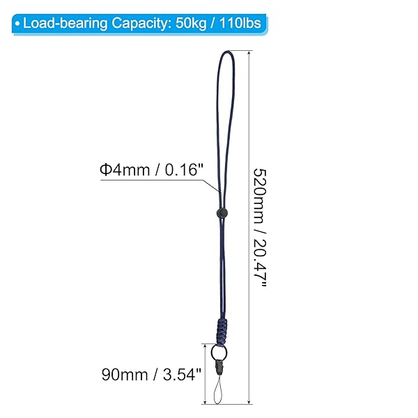 PATIKIL Badge Lanyard 20 Inch, 3 Pack Necklace Keychain Cord Metal Clasp Hook Ring Strap for Keys Whistle ID Card Badge Holder, Blue - Image 2