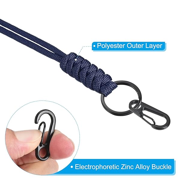 PATIKIL Badge Lanyard 20.5 Inch, Necklace Keychain Cord Metal Clasp Hook Ring Strap for Keys Whistle ID Card Badge Holder, Blue - Image 4