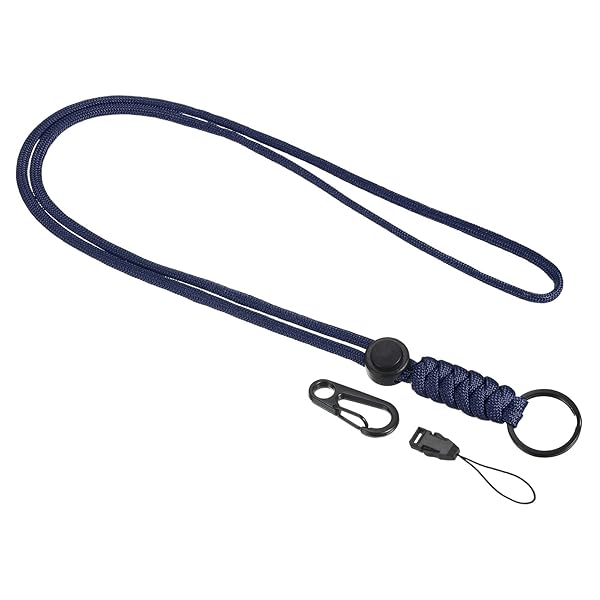 PATIKIL PATIKIL Badge Lanyard 20.5 Inch, Necklace Keychain Cord Metal Clasp Hook Ring Strap for Keys Whistle ID Card Badge Holder, Blue