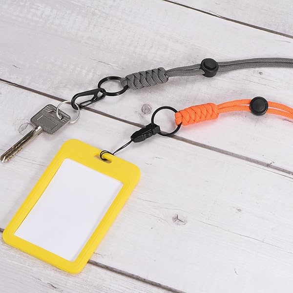 PATIKIL Badge Lanyard 20.5 Inch, Necklace Keychain Cord Metal Clasp Hook Ring Strap for Keys Whistle ID Card Badge Holder, Camo Orange - Image 5