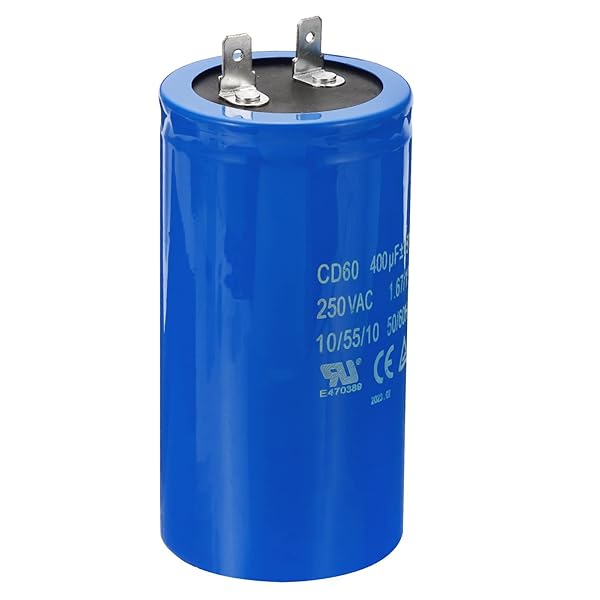 PATIKIL CD60 Run Capacitor, 400uF MFD 250VAC 15% Tolerance 50 60Hz Motor Starting Capacitor for Air Compressor Motor Starts Running