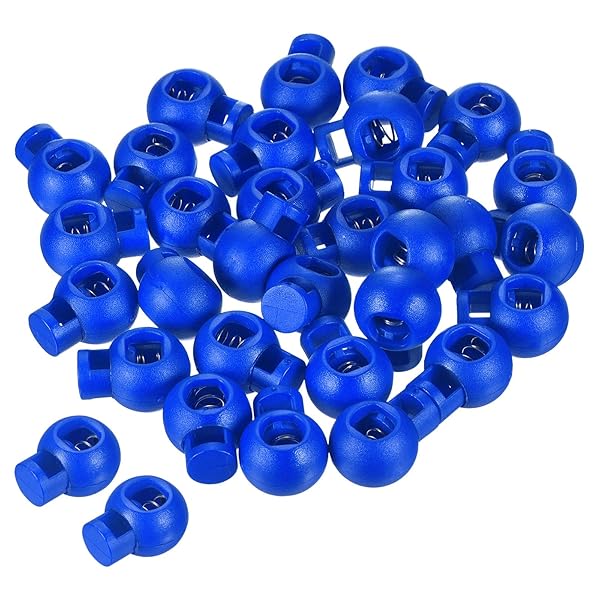 PATIKIL PATIKIL Cord Locks, 30 Pack Ball Spring Toggle Stopper for Drawstring Bag Shoelaces, Dark Blue