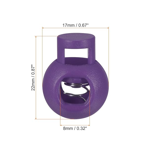PATIKIL Cord Locks, 30 Pack Ball Spring Toggle Stopper for Drawstring Bag Shoelaces, Dark Purple - Image 2