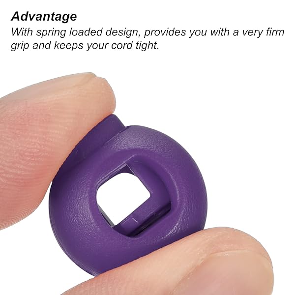 PATIKIL Cord Locks, 30 Pack Ball Spring Toggle Stopper for Drawstring Bag Shoelaces, Dark Purple - Image 4