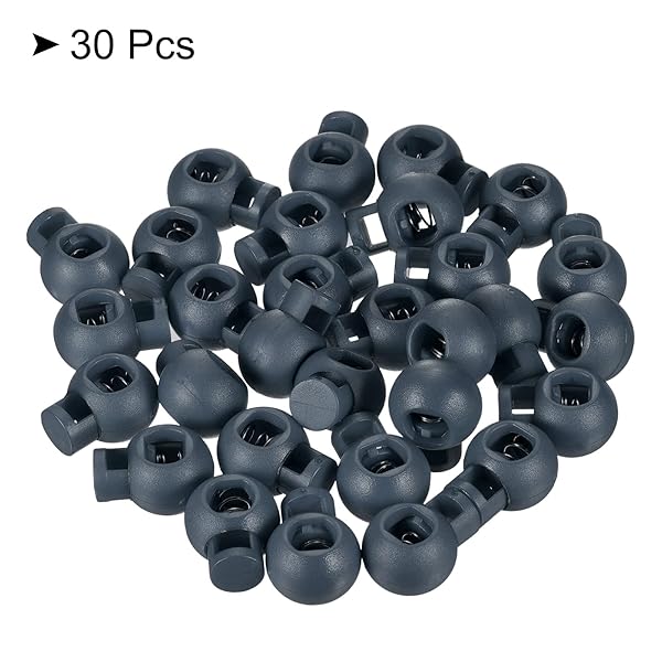 PATIKIL Cord Locks, 30 Pack Ball Spring Toggle Stopper for Drawstring Bag Shoelaces, Navy Blue - Image 3