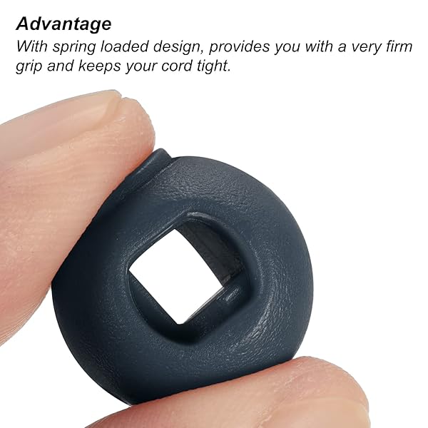 PATIKIL Cord Locks, 30 Pack Ball Spring Toggle Stopper for Drawstring Bag Shoelaces, Navy Blue - Image 4