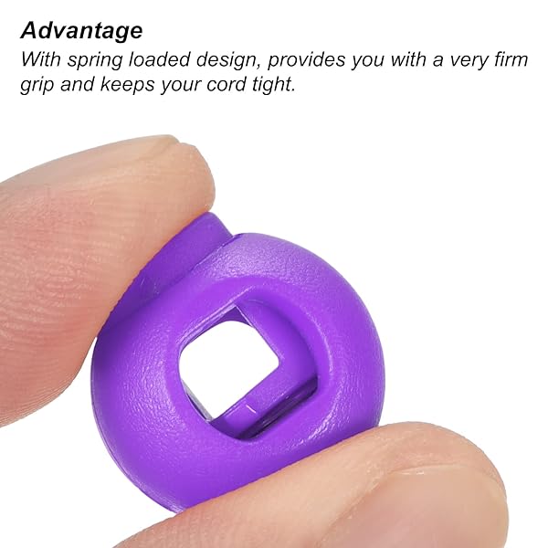 PATIKIL Cord Locks, 30 Pack Ball Spring Toggle Stopper for Drawstring Bag Shoelaces, Purple - Image 4