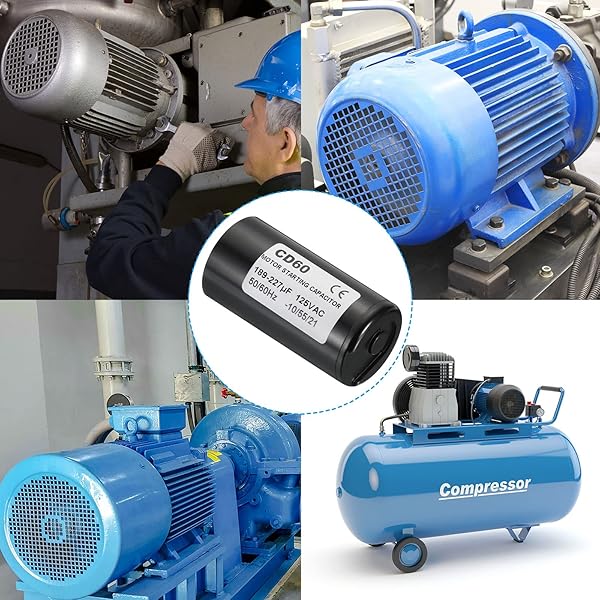 Patikil Motor Start Capacitor, 189-227uF Mfd 125V 50 60Hz CD60 Run Capacitor - Image 5