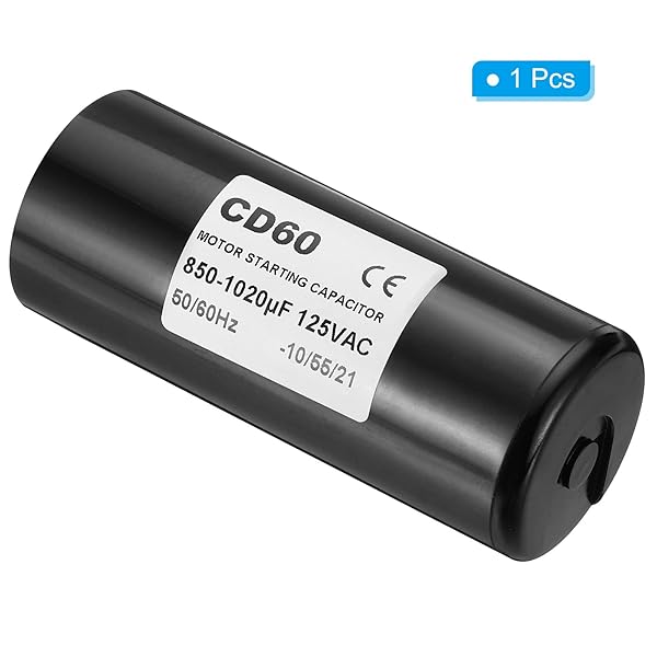 PATIKIL Motor Start Capacitor, 850-1020uF Mfd 125V 50 60Hz CD60 Run Capacitor for Electric Motor Starts - Image 3