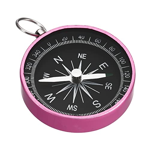 PATIKIL PATIKIL Pocket Compass, Survival Sports Navigation Compass with Key Ring for Outdoors Camping Hiking, Pink