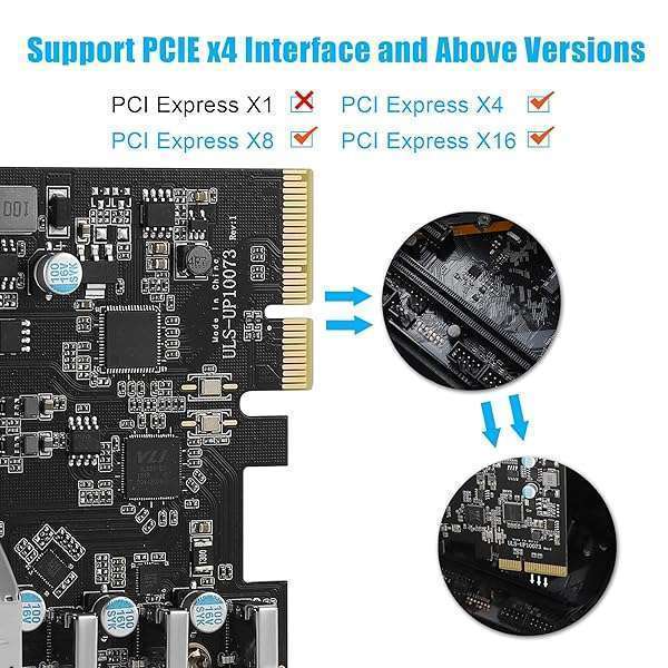 PCIe to USB 3.2 Gen 2 Card - 20 Gbps, 7 Ports (4 Type-A, 3 Type-C) for Desktop PC Expansion - Image 4