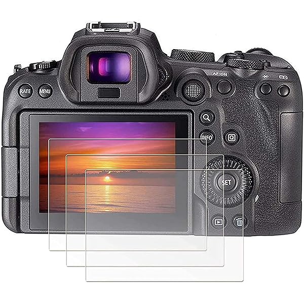 PCTC EOS R6II R6 R7 Screen Protector for Canon Full-Frame Mirrorless Camera 0.3mm 9H Hardness Tempered Glass 3 Packs