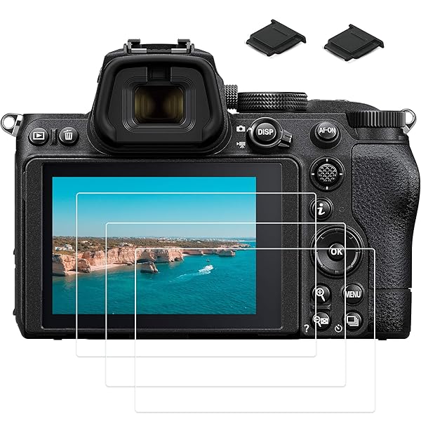 PCTC Z8 Screen Protector for Nikon Z Series 3 Pack 0.3mm 9H Tempered Glass LCD Protector with Hot Shoe Cap Cover