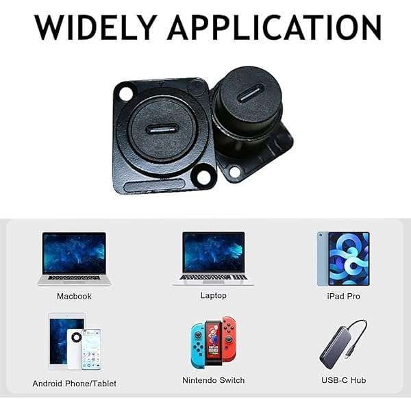 Buy PENGLIN 2PCS USB 3.1 Type C Panel Mount Coupler - Female to Female Bulkhead Extension Adapter - Image 7