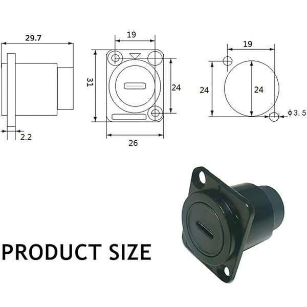 Buy PENGLIN 2PCS USB 3.1 Type C Panel Mount Coupler - Female to Female Bulkhead Extension Adapter - Image 8