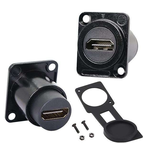 2-Pack HDMI Coupler D-Type Panel Mount Connector - 4K 60Hz Female to Female Adapter