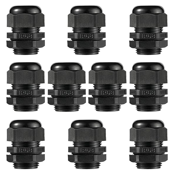 PENGLIN 3/4 Inch NPT Nylon Cable Glands 10-Pack Waterproof Strain Relief Cord Connector Adjustable Locknut