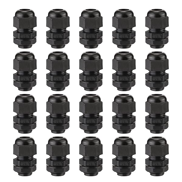 PENGLIN Cable Glands 3 8" NPT Nylon Cable Connector, Strain Relief Cord Connector, IP68 Waterproof Adjustable Locknut(3 8 Inch (20 Pack))