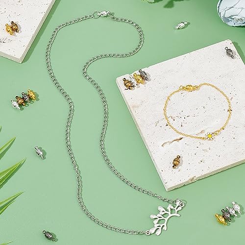 PH PandaHall 100 Sets Brass Magnetic Clasps Mixed Color Round Magnet Converter for Jewelry DIY Bracelet and Necklace Making - Image 7