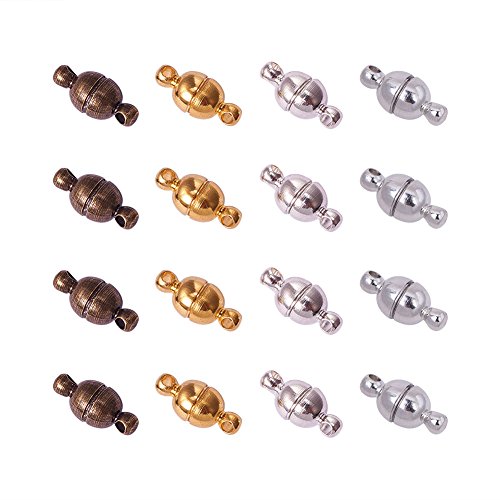 PH PandaHall PH PandaHall 100 Sets Brass Magnetic Clasps Mixed Color Round Magnet Converter for Jewelry DIY Bracelet and Necklace Making