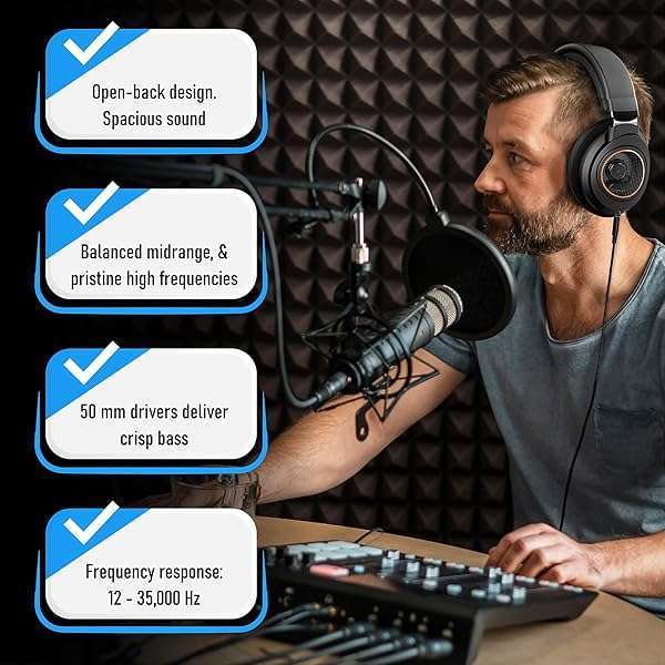 PHILIPS SHP9600 Over Ear Open Back Studio Headphones for Music, Podcast & DJ - Detachable Audio Jack - Image 5