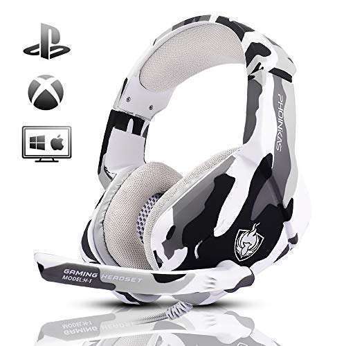 PHOINIKAS PHOINIKAS Camo Gaming Headset: Noise-Cancelling Over Ear Headphones for PS4, Xbox One, PC & More
