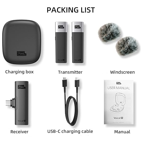 PIXEL Wireless Lavalier Microphone for Android Type-C Phone, Plug- Play Clip-on Microphones Mini Lapel Mic with 2 Transmitters and 1 Receiver for - Image 8