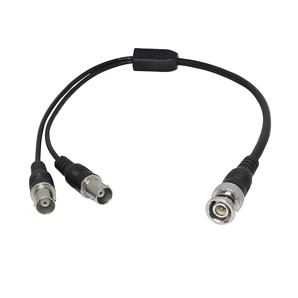 PNGKNYOCN Coaxial Y Splitter Cable BNC Male to Dual BNC Female Connector Adapter for Cameras and Video Equipment 0.4m