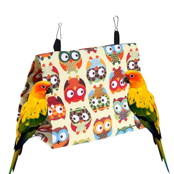 POPETPOP POPETPOP Bird Snuggle Hut: Cozy Nest for Parrots, Budgies, Cockatiels & Lovebirds - Perfect Hanging Tent for Small Birds