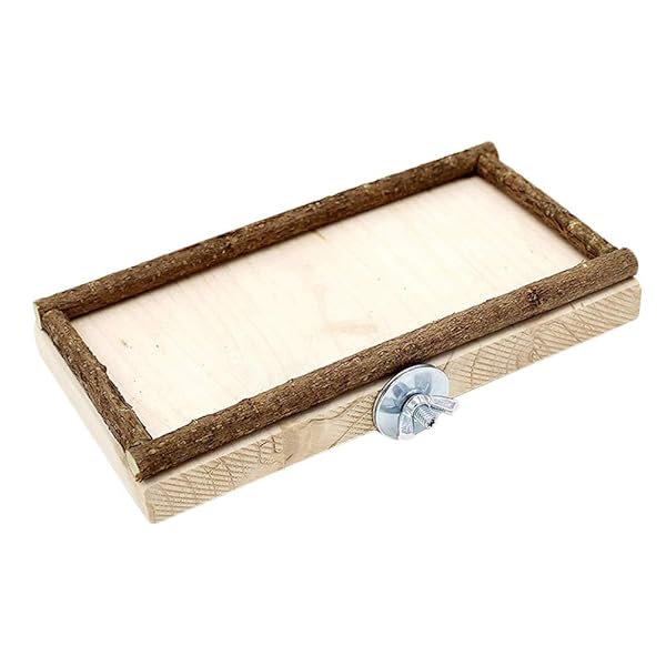POPETPOP Bird Perch Platform for Parakeets Lovebirds and Cockatiels Wood Stand for Bird Cage Flat Perch for Parrots and Small Birds