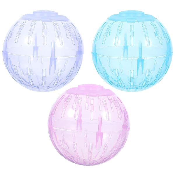 POPETPOP Hamster Exercise Ball Set of 3 Plastic 3.54inch Running Toys for Small Animals to Reduce Boredom and Increase Activity