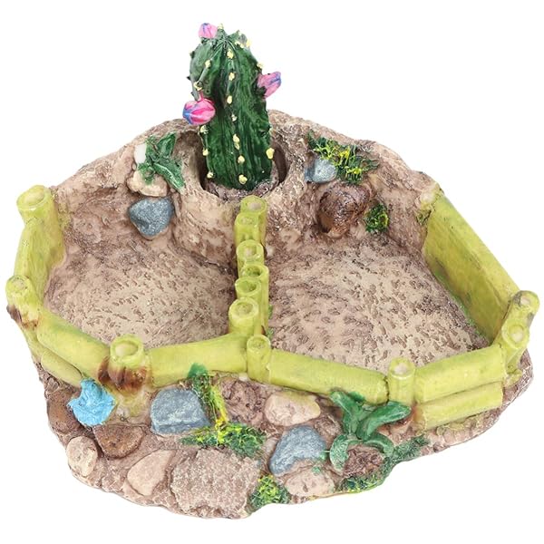 POPETPOP Reptile Resin Corner Water Dish for Tortoise Lizard Bearded Dragon Frog Gecko Snake Chameleon 25593 - Image 3