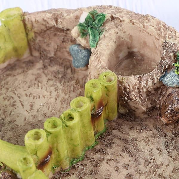 POPETPOP Reptile Resin Corner Water Dish for Tortoise Lizard Bearded Dragon Frog Gecko Snake Chameleon 25593 - Image 6