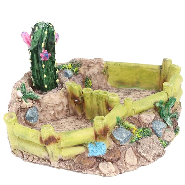 POPETPOP Reptile Resin Corner Water Dish for Tortoise Lizard Bearded Dragon Frog Gecko Snake Chameleon 25593