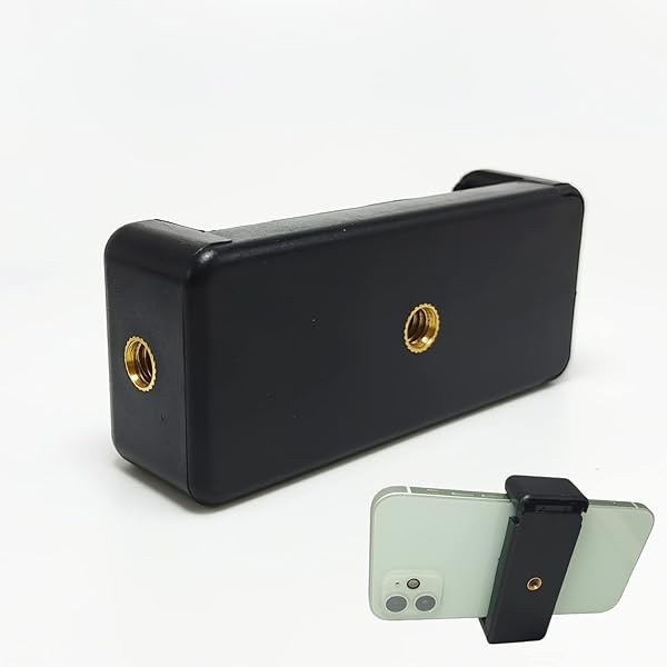 PRAQECZ Universal Cell Phone Tripod Mount Adapter, Phone Holder Clip Connector Head Used for Monopod Selfie Stick Travel Mini Flexible Tripod and More