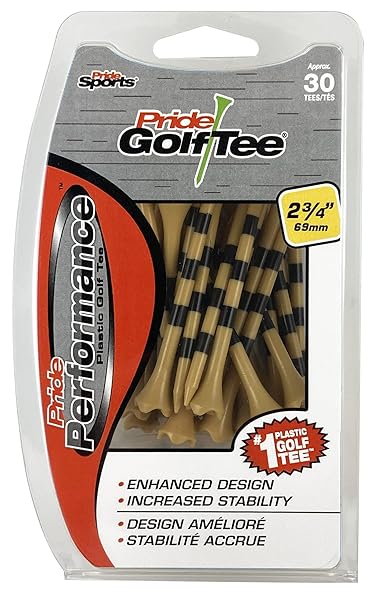 Pride Golf Tee "PRIDE GOLF TEE 30 Count Natural Golf Spikes - 2.75" Tees for Optimal Performance"