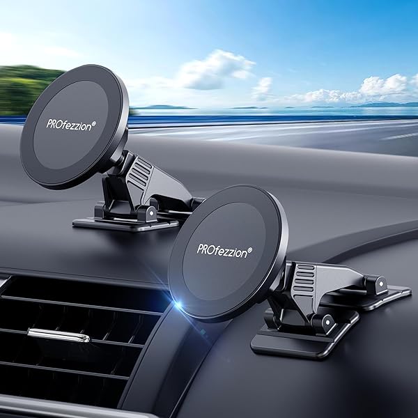 PROfezzion 2-Pack MagSafe Car Mount - Magnetic Phone Holder for iPhone 16/15/14/13/12 & All Phones - Dashboard & Office Use