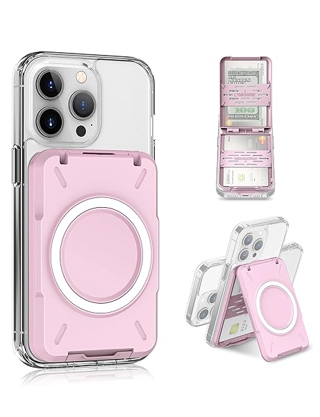 PROfezzion 2-in-1 MagSafe Wallet Stand: RFID Blocking Card Holder for iPhone 16, 15, 14, 13 Pro Max & Plus