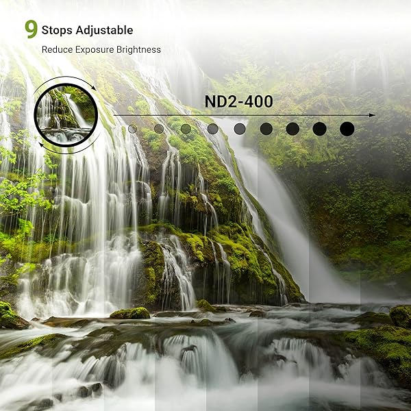 PROfezzion 58mm Variable ND Filter Ultra Slim ND2 to ND400 for Canon EOS Rebel T7 T6 T8i 90D 80D with 58mm Lenses - Image 4
