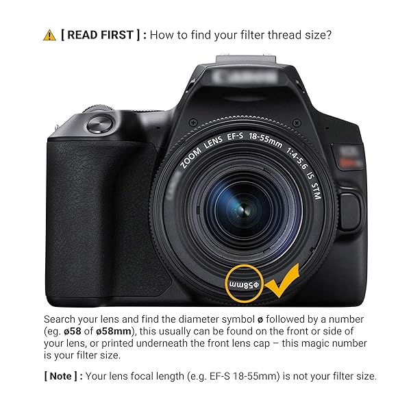 PROfezzion 58mm Variable ND Filter Ultra Slim ND2 to ND400 for Canon EOS Rebel T7 T6 T8i 90D 80D with 58mm Lenses - Image 7