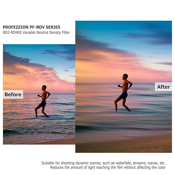 PROfezzion 62mm Variable ND Filter Ultra Slim ND2 to ND400 for Fujifilm Sony Nikon and Other 62mm Lenses - Image 4
