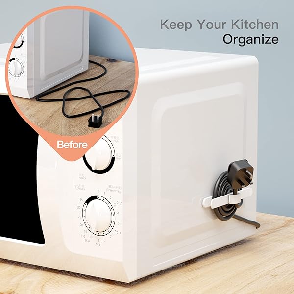 PZOZ (4 Pack) Cord Organizer for Appliances, Kitchen Appliance Cable Bundlers Wrapper Winder Kitchen Storage Gadgets Organization Coffee Bar - Image 6