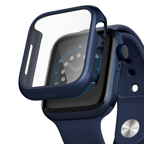 PZOZ Apple Watch Series SE2 6 5 4 SE 44mm Case with Screen Protector Slim Guard Thin Bumper Full Coverage Matte Hard Cover for iWatch Blue